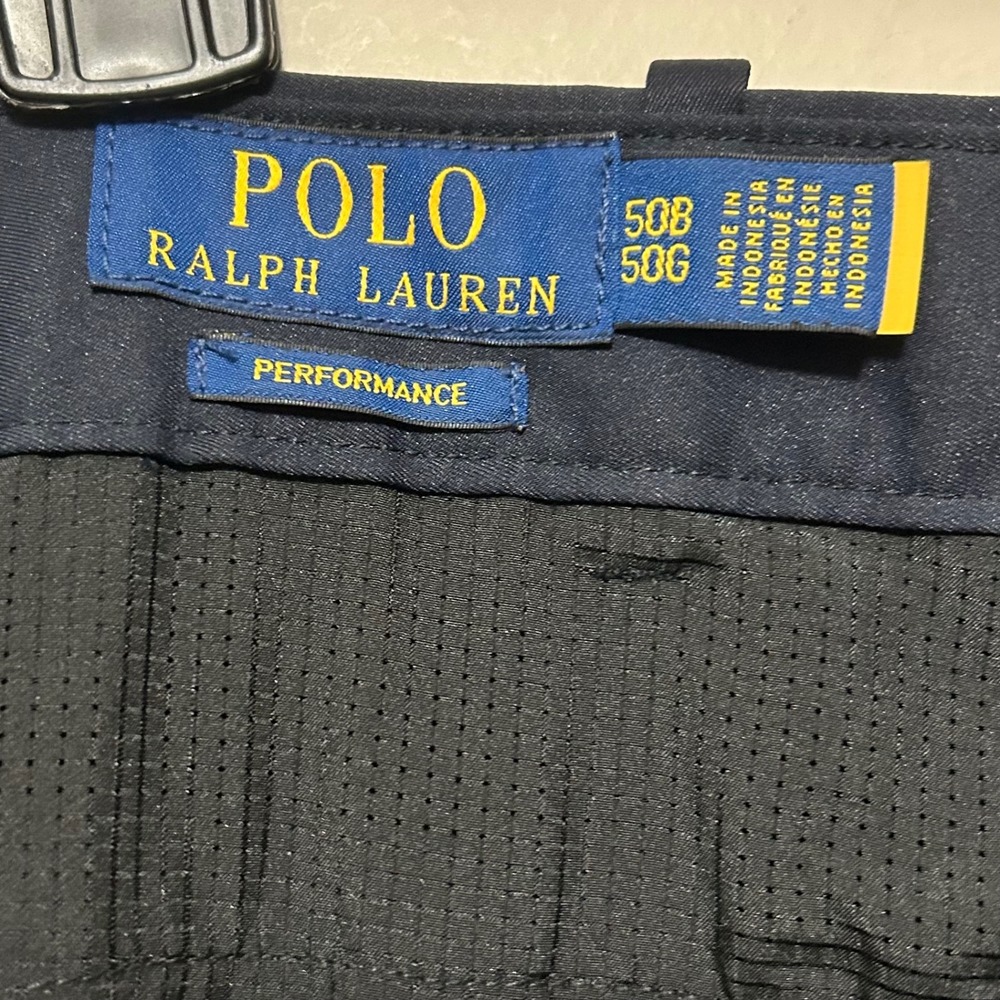Polo Ralph Lauren Mens Shorts Navy Blue Performance Golf Big Tall 50 52X11.5 Zip - Picture 10 of 12